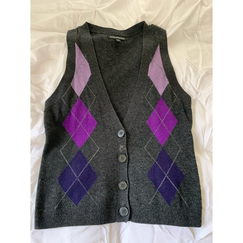 Express Argyle Vest